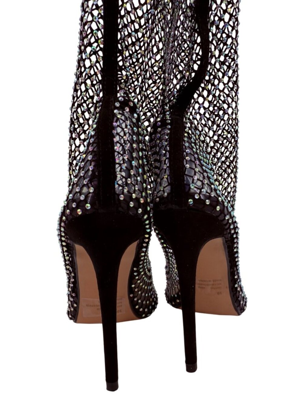 NIB Rhinestone Over-The-Knee Stretch Pointed Toe Stiletto Heels | Baddie Showgir - Picture 8 of 16
